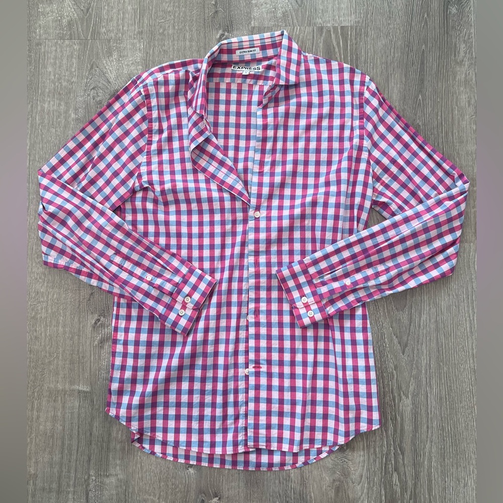 Express Men, casual button down shirt, size large, extra slim fit